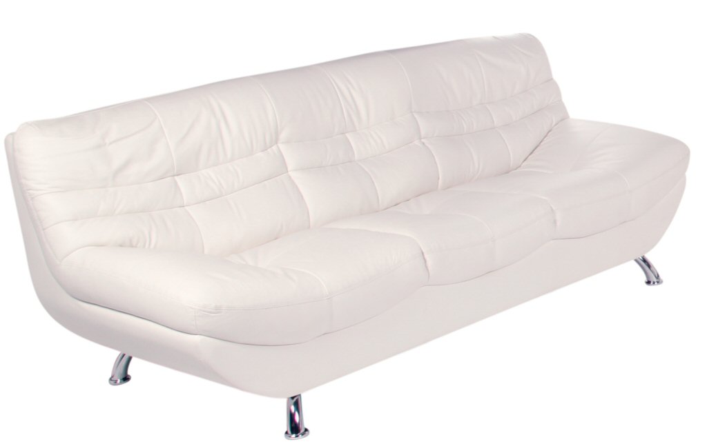 Carmen Leather Settee 3 Seater White - Click Image to Close